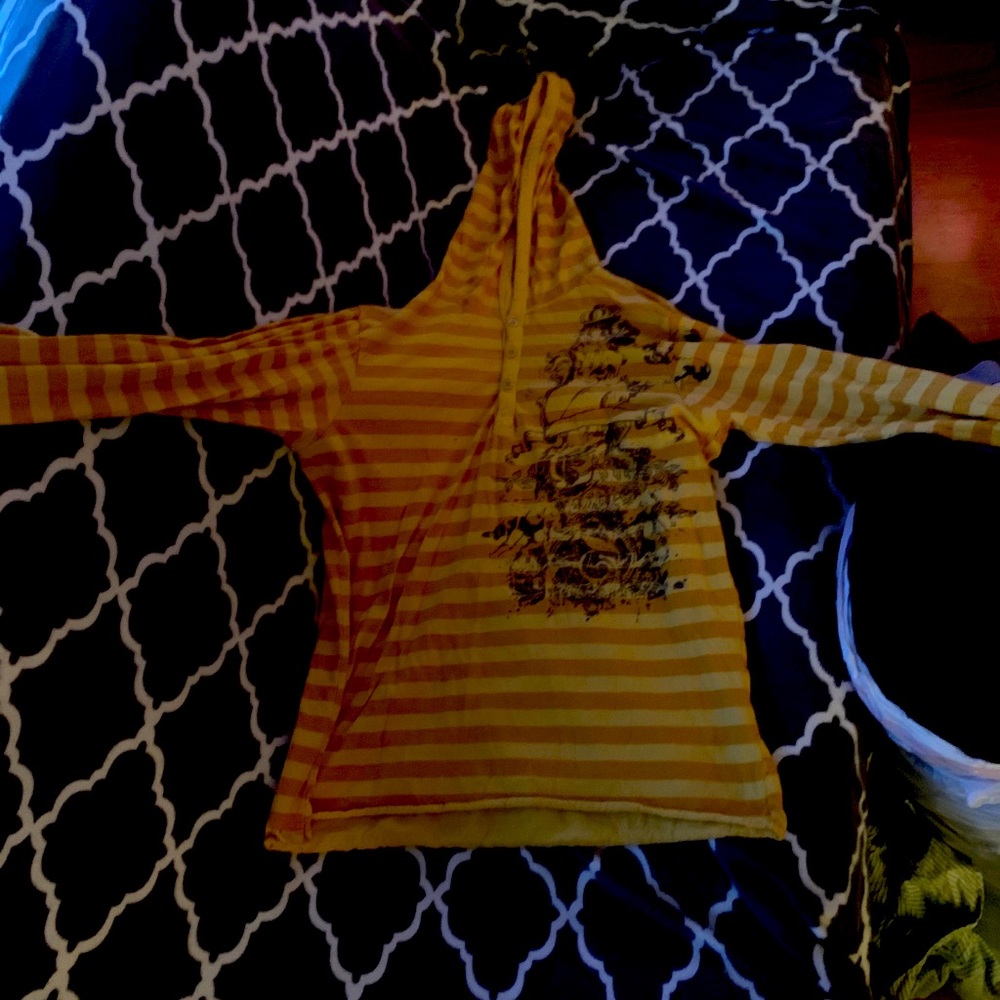 Yellow striped hoodie